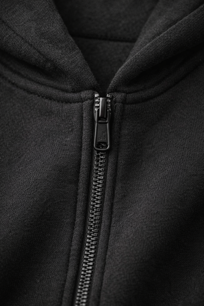 Oversized Zipper - Midnight Black
